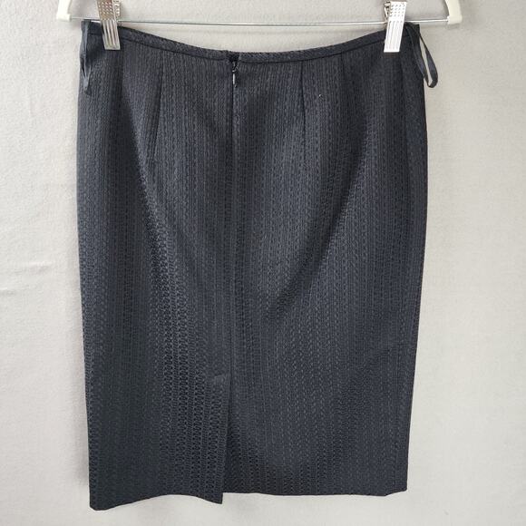 Calvin Klein Textured Skirt Suit Cap Sleeve Black Size 2 - Picture 9 of 14